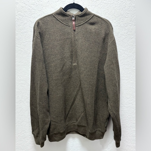 Woolrich Hardwick Wool‎ Blend Half Zip Sweater Men's L Green Pullover - Picture 1 of 5